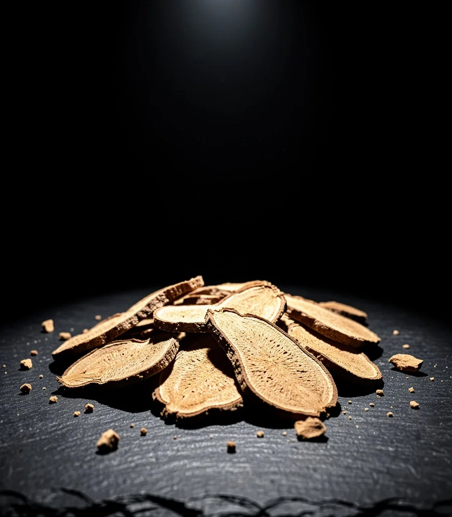 Botanical root specimen under studio lighting